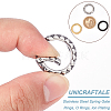 Unicraftale 3Pcs 3 Colors 304 Stainless Steel Spring Gate Rings STAS-UN0041-74-4