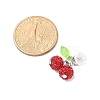 Handmade Polymer Clay Rhinestone Cherry Pendants PALLOY-JF03868-03-2