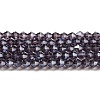 Transparent Electroplate Glass Beads Strands GLAA-F029-4mm-C04-1