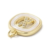 Rack Plating Brass Micro Pave Clear Cubic Zirconia Pendants KK-E102-33G-X-2