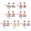 1Pair Leopard Print Heart Mother Sports Acrylic Dangle Stud Earrings EJEW-FS0001-22F-2