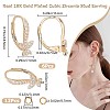 CREATCABIN 6Pcs Brass Cubic Zirconia Leverback Earring Findings KK-CN0002-11-2