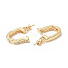Brass Micro Pave Clear Cubic Zirconia Twister Clasps KK-P223-42G-3