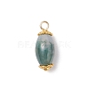 6Pcs Natural Moss Agate(Dyed & Heated) Pendants PALLOY-JF04532-01-3
