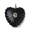 Natural Obsidian Carved Pendants G-C276-01G-14-1