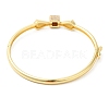 Brass Cube Hinged Bangle with Cubic Zirconia for Women BJEW-K229-04G-3