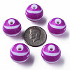 Opaque Striped Acrylic Beads MACR-S373-27C-02-5