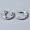 Spray Painted CCB Plastic Stud Earrings EJEW-Q020-003A-2