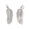 Brass Micro Pave Clear Cubic Zirconia Pendants KK-E068-VB136-1