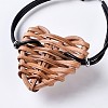 Handmade Reed Cane/Rattan Woven Multi-strand Bracelets BJEW-JB04192-02-3