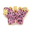 Butterfly Charm Rack Plating Brass Cubic Zirconia Pendants KK-M290-07-2