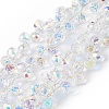 Transparent Electroplate Glass Beads Strands EGLA-F152A-AB02-1