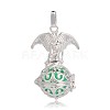 Silver Color Plated Brass Hollow Round Cage Pendants KK-J248-08S-1