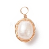 Natural Cultured Freshwater Pearl Pendants PALLOY-JF01979-02-2