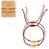 2Pcs  2 Colors 304 Stainless Steel Heart Bead Braided Bead Bracelet ZD8113-3-1