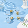 Glass Crystal Lamp Finials with Iron Finish Base FIND-WH0148-176C-7
