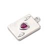 Brass Micro Pave Cubic Zirconia Charms KK-F895-15P-2