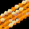 Imitate Austrian Crystal Bicone Frosted Glass Beads Strands EGLA-A039-T4mm-MB23-1