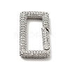 Brass Micro Pave Clear Cubic Zirconia Spring Gate Rings KK-G414-05P-1