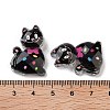 Transparent Resin Bowknot Kitten Decoden Cabochons RESI-M045-07C-3