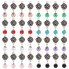   Glass Pearl & ABS Plastic Imitation Pearl Round Pendants and Tibetan Style Findings FIND-PH0008-86-1