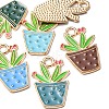 6Pcs 6 Colors Alloy Enamel Pendants ENAM-YW0002-47-2