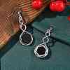 Hexagon Natural Obsidian Dangle Earrings EJEW-K298-01P-08-2