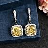 925 Sterling Silver Micro Pave Cubic Zirconia Dangle Hoop Earrings EJEW-F371-01A-02-1