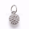 Brass Micro Pave Cubic Zirconia Charms ZIRC-E152-17P-RS-1