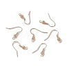 Brass Round Beaded Earring Hooks KK-G438-01G-4