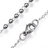 304 Stainless Steel Rosary Bead Necklaces NJEW-D285-40P-3
