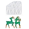 DIY Christmas Reindeer Pendant Silhouette Silicone Molds DIY-P075-C03-1
