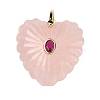 Natural Rose Quartz Carved Pendants G-C276-01G-17-1