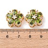 Brass Micro Pave Cubic Zirconia Beads KK-A284-19G-02-3
