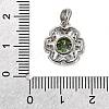 925 Sterling Silver  Moissanite Rhinestone Flower Charms STER-D308-01B-P-3