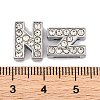 Alloy Initial Slide Charms with Grade A Rhinestones ALRI-R032-N-FF-2