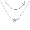Star 925 Sterling Silver Micro Pave Clear Cubic Zirconia Pendant Necklaces for Women FS-WGE80D2-02-1