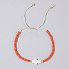 Glass Seed Beads & Brass Braided Beaded Bracelets TV0952-8-1