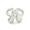 Brass Letter Open Cuff Rings for Women RJEW-G313-01A-P-2