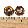Natural Tiger Eye Donut/Pi Disc Charms G-G142-02B-3