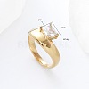 304 Stainless Steel Glass Finger Rings MD8256-3-5