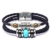 Leather Multi-strand Bracelets BJEW-F352-09P-04-1