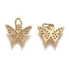 Brass Micro Pave Clear Cubic Zirconia Charms X-ZIRC-G153-24G-1