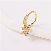 Brass Micro Pave Clear Cubic Zirconia Dangle Hoop Nose Rings FS-WG904D6-06-1