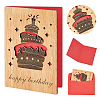 CRASPIRE Rectangle with Pattern Wooden Greeting Cards DIY-CP0006-75M-1