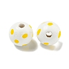Printed Wood European Beads WOOD-G022-18B-2