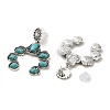 Flower Synthetic Turquoise Dangle Stud Earrings EJEW-G370-04AS-2
