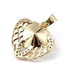 Real 18K Gold Plated Rack Plating Brass Micro Pave Clear Cubic Zirconia Pendants KK-C015-29G-06-3