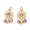 Brass Micro Pave Lilac Cubic Zirconia Pendants ZIRC-P086-21G-2