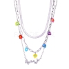 Alloy 3 Layer Necklaces PW-WG54D25-01-1